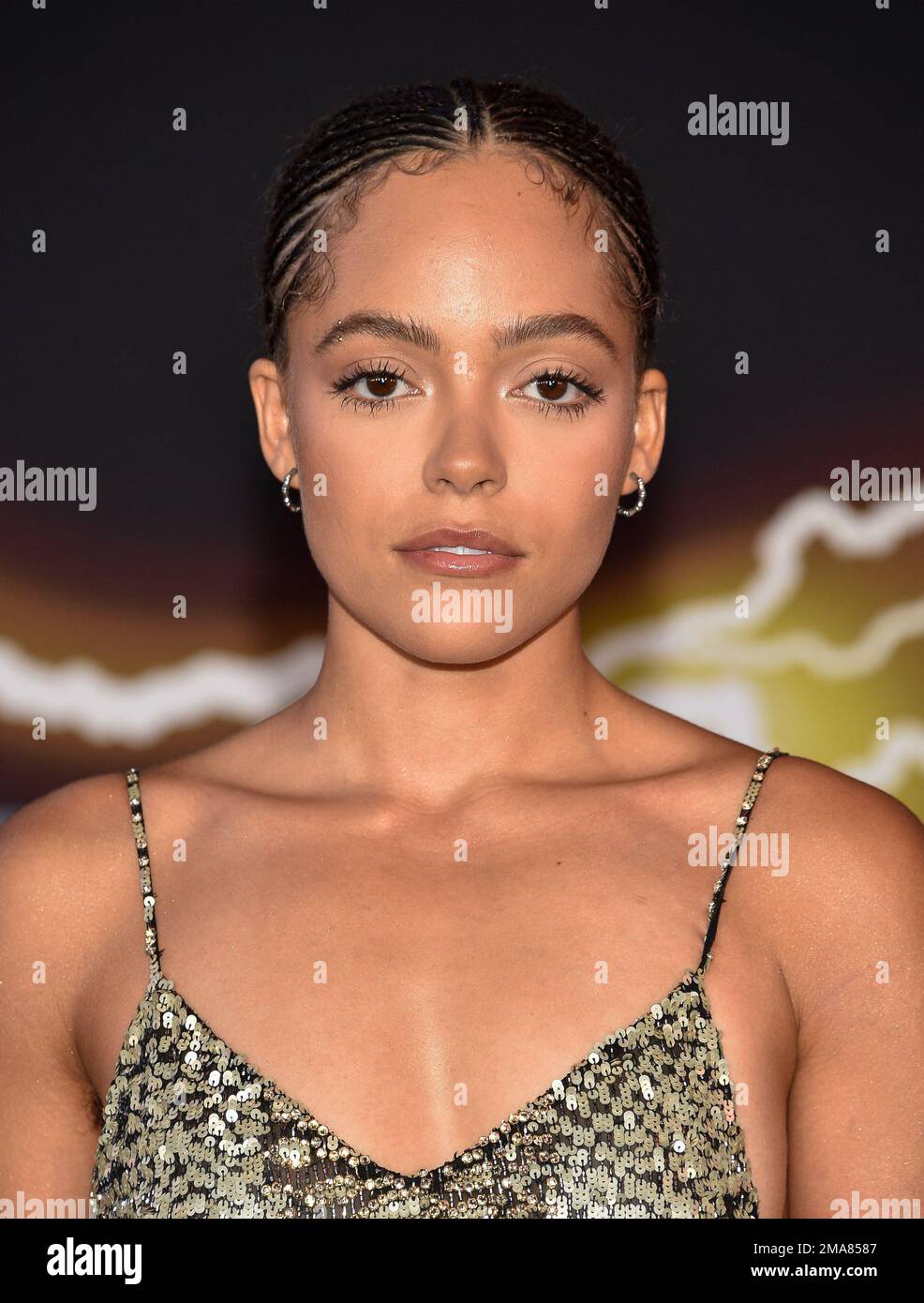 Quintessa Swindell attends the world premiere of "Black Adam" in Times
