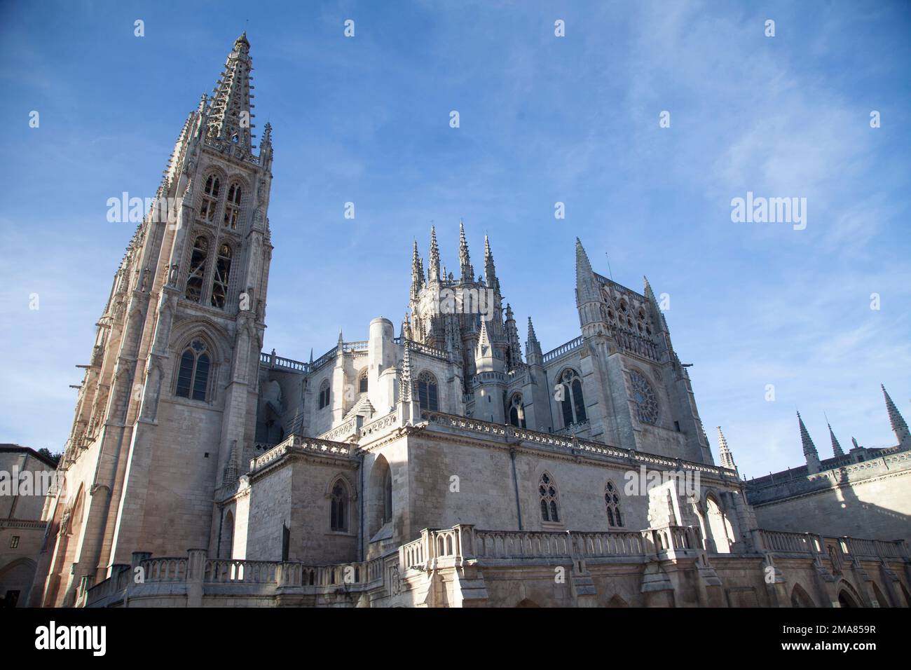 Exterior facade of the cathedral of Burgos Stock Photo