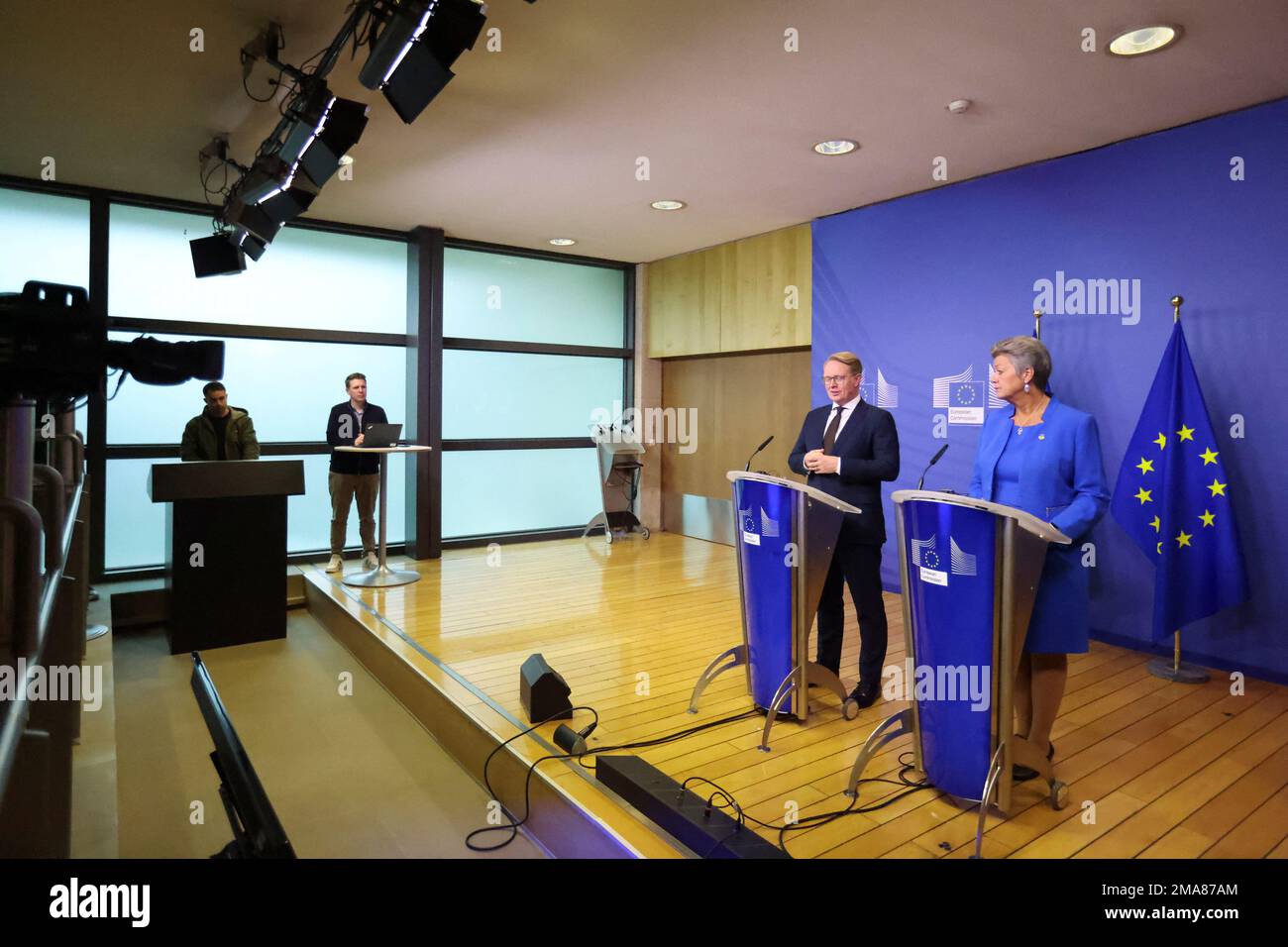European Commissioner for Home Affairs Ylva Johansson and newly ...