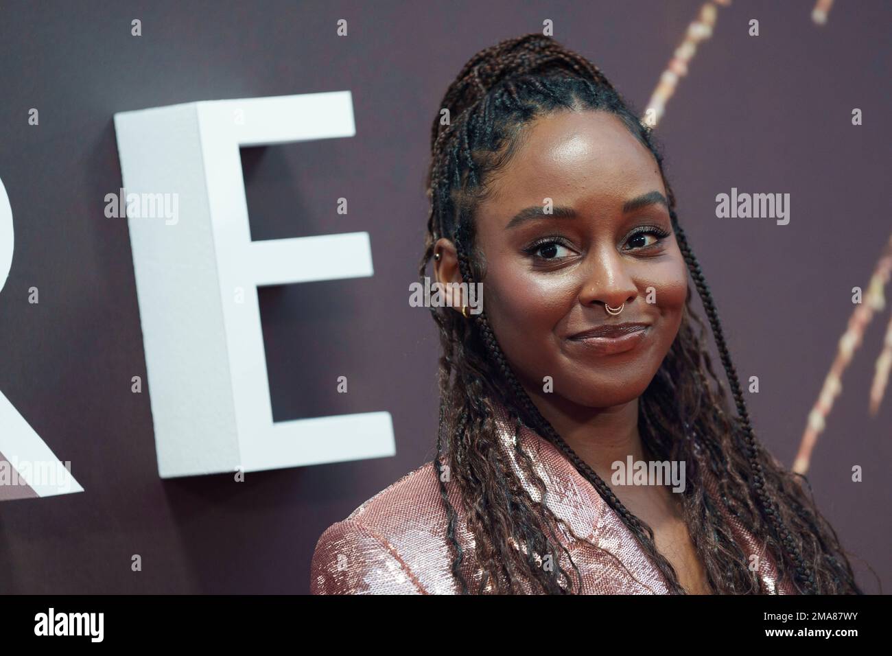 Crystal Clarke poses for photographers upon arrival for the premiere of ...