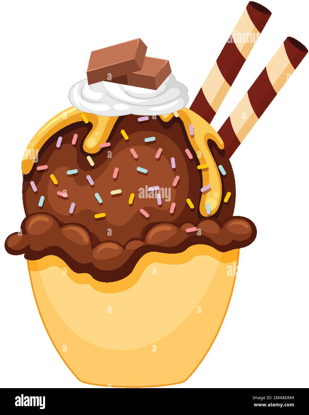 Chocolate ice cream served in a bowl illustration Stock Vector Image ...