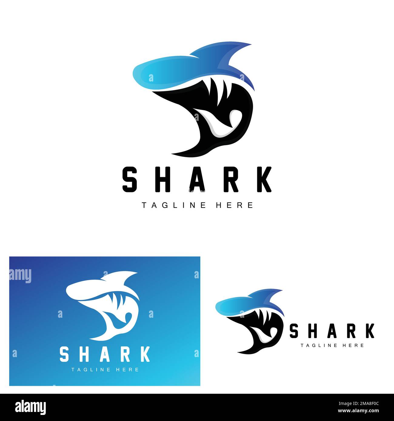 Shark Logo, Wild Fish Vector Illustration, Ocean Predator, Product Brand Design Icon Stock Vector