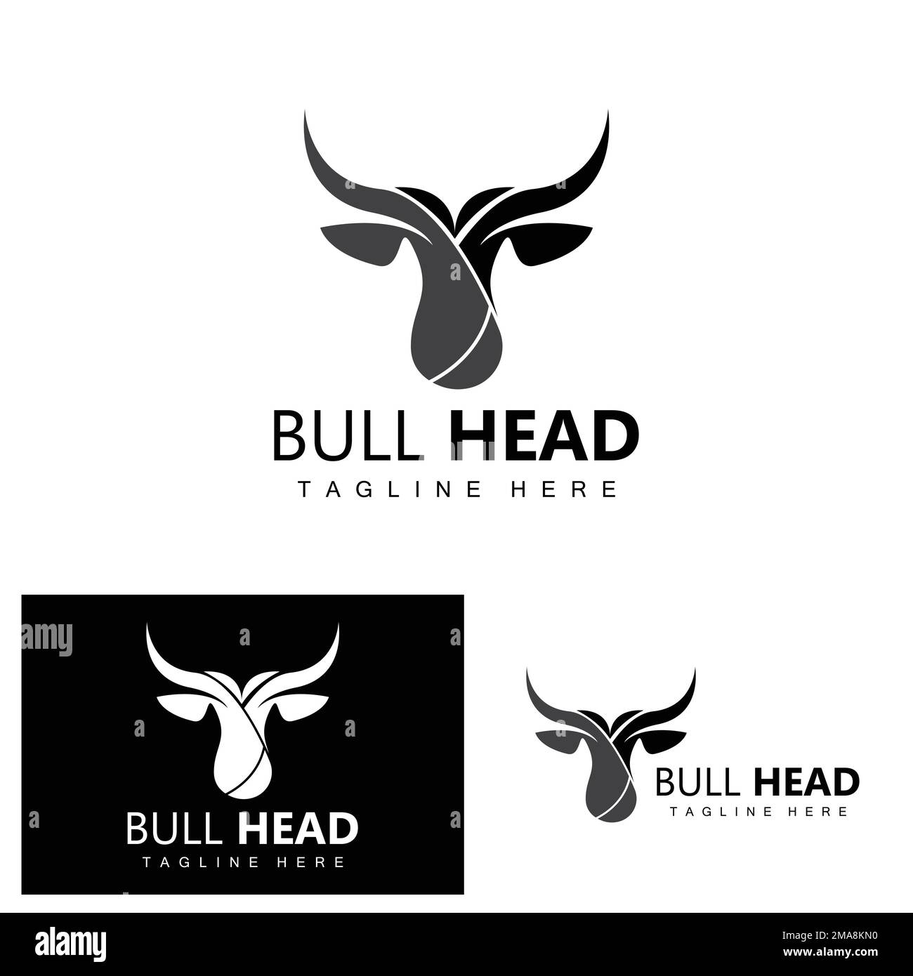 Bull Head Logo, Farm Animal Vector, Livestock Illustration, Company