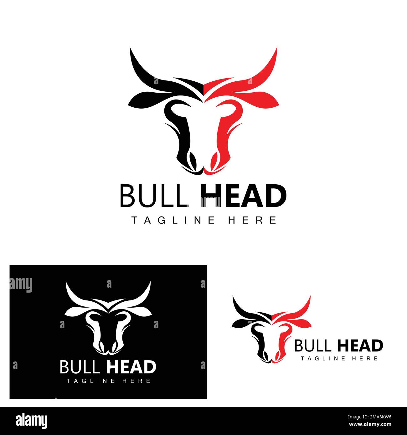 Bull Head Logo, Farm Animal Vector, Livestock Illustration, Company