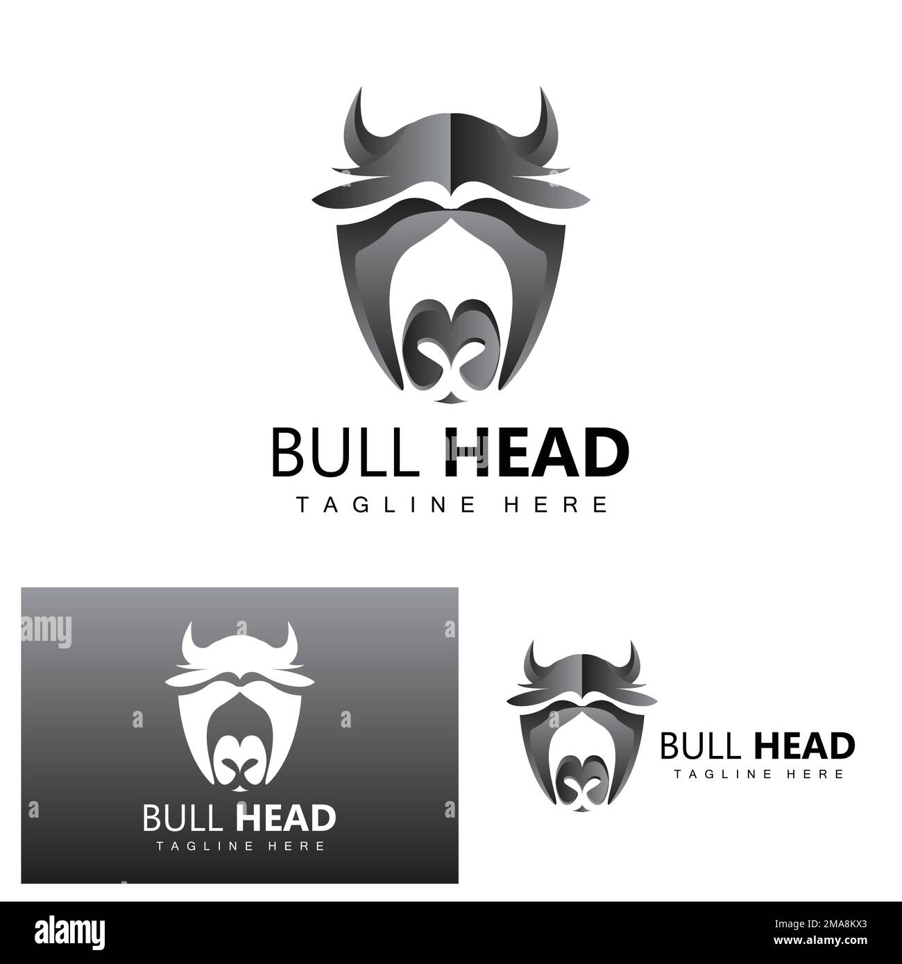 Bull Head Logo, Farm Animal Vector, Livestock Illustration, Company