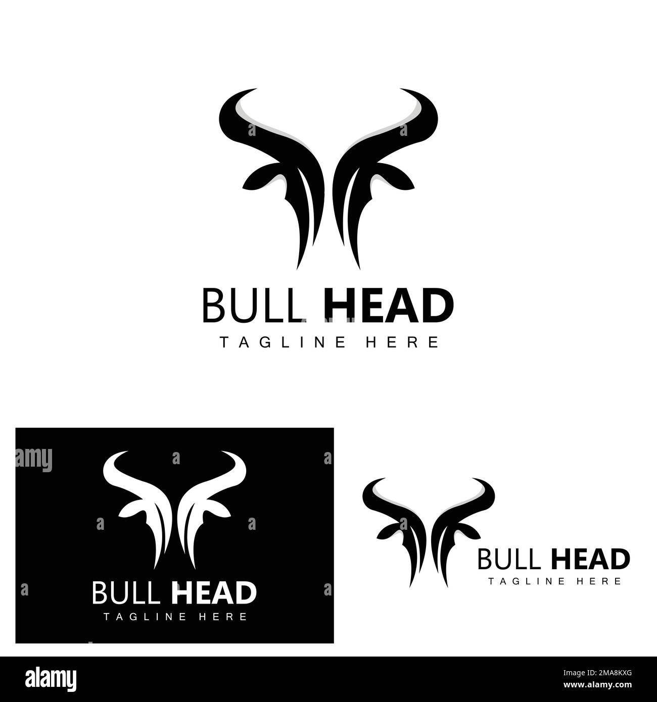 Bull Head Logo, Farm Animal Vector, Livestock Illustration, Company