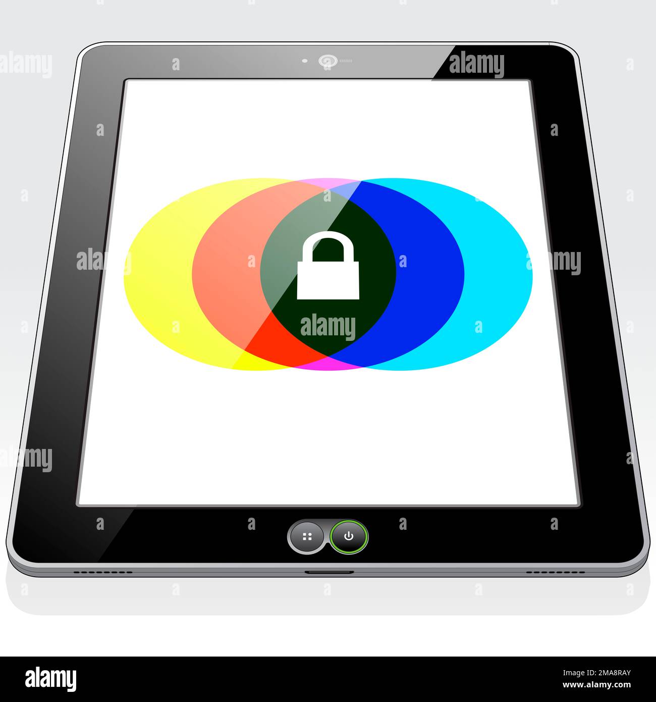 A Tablet PC presenting a lock security screen indicating the device is