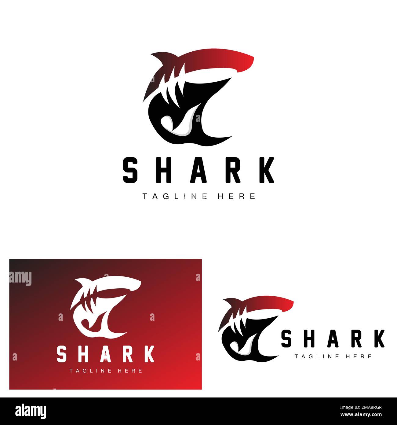 Shark Logo, Wild Fish Vector Illustration, Ocean Predator, Product Brand Design Icon Stock Vector