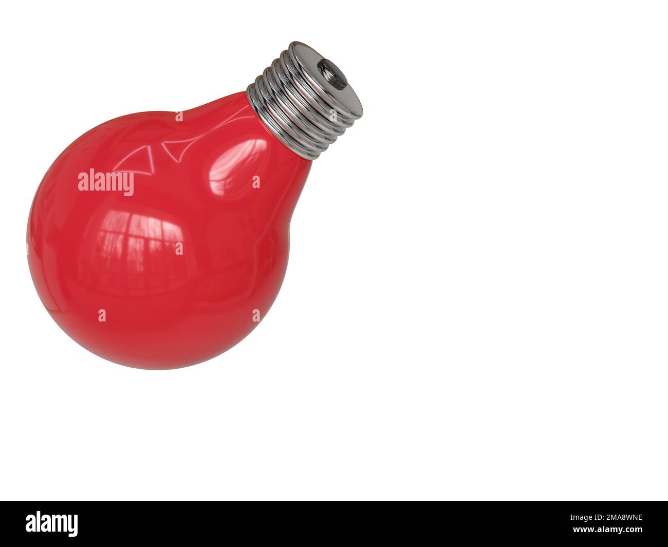 Red light bulb. 3d render Stock Photo Alamy