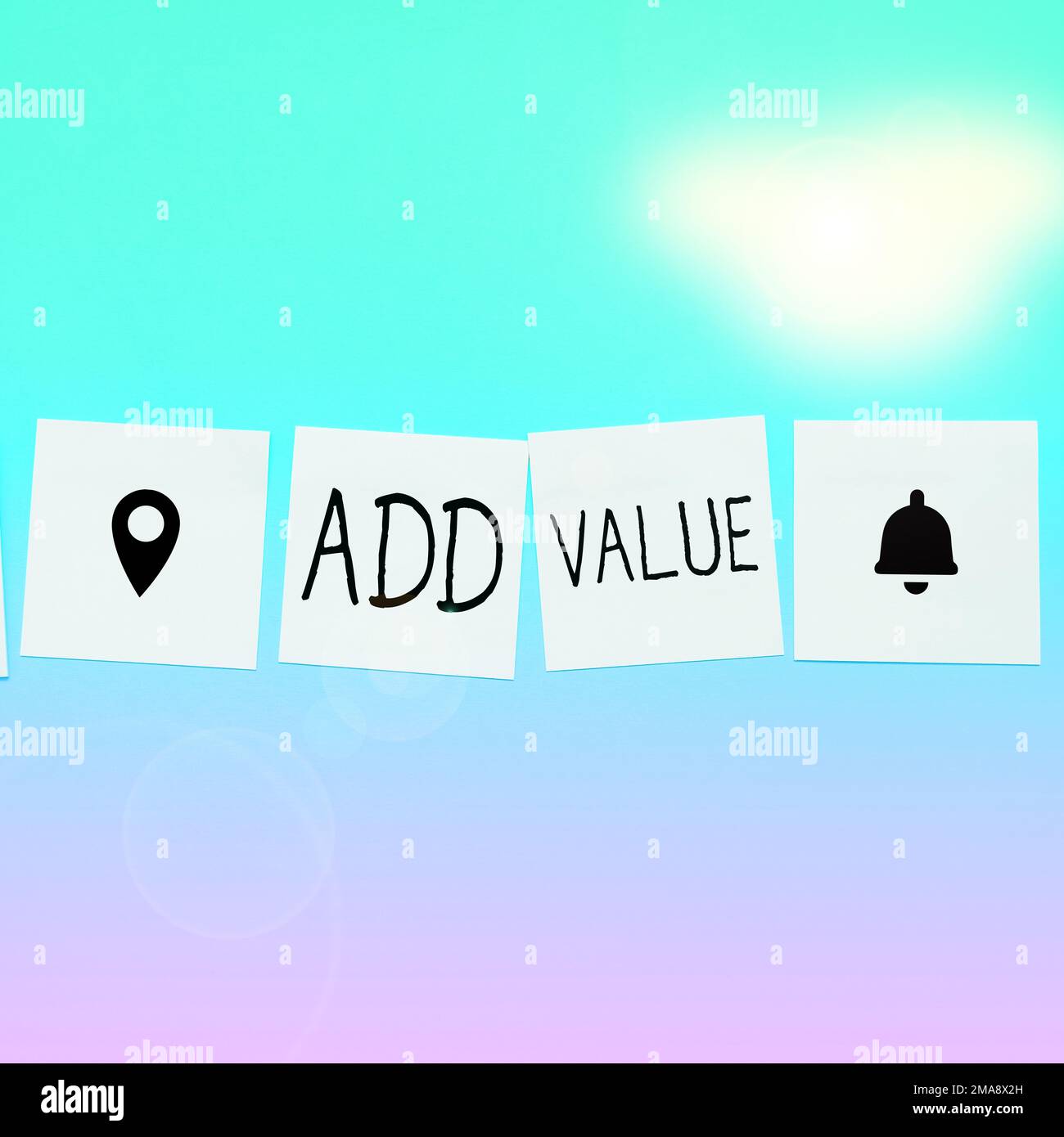 Conceptual caption Add Value. Concept meaning an improvement or ...