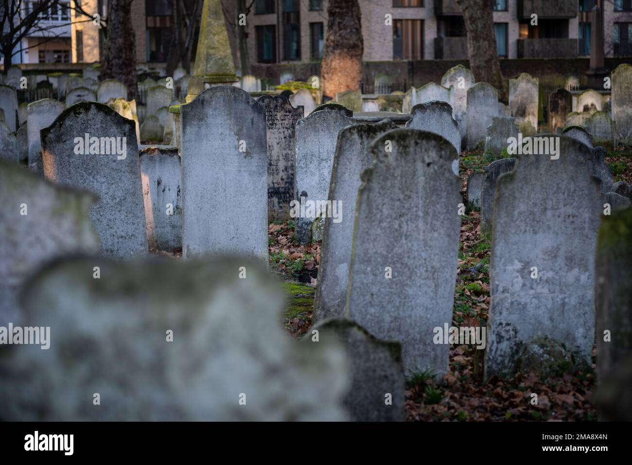 Bunhill Fields, a former burial ground for nonconformists in Islington, London Stock Photo