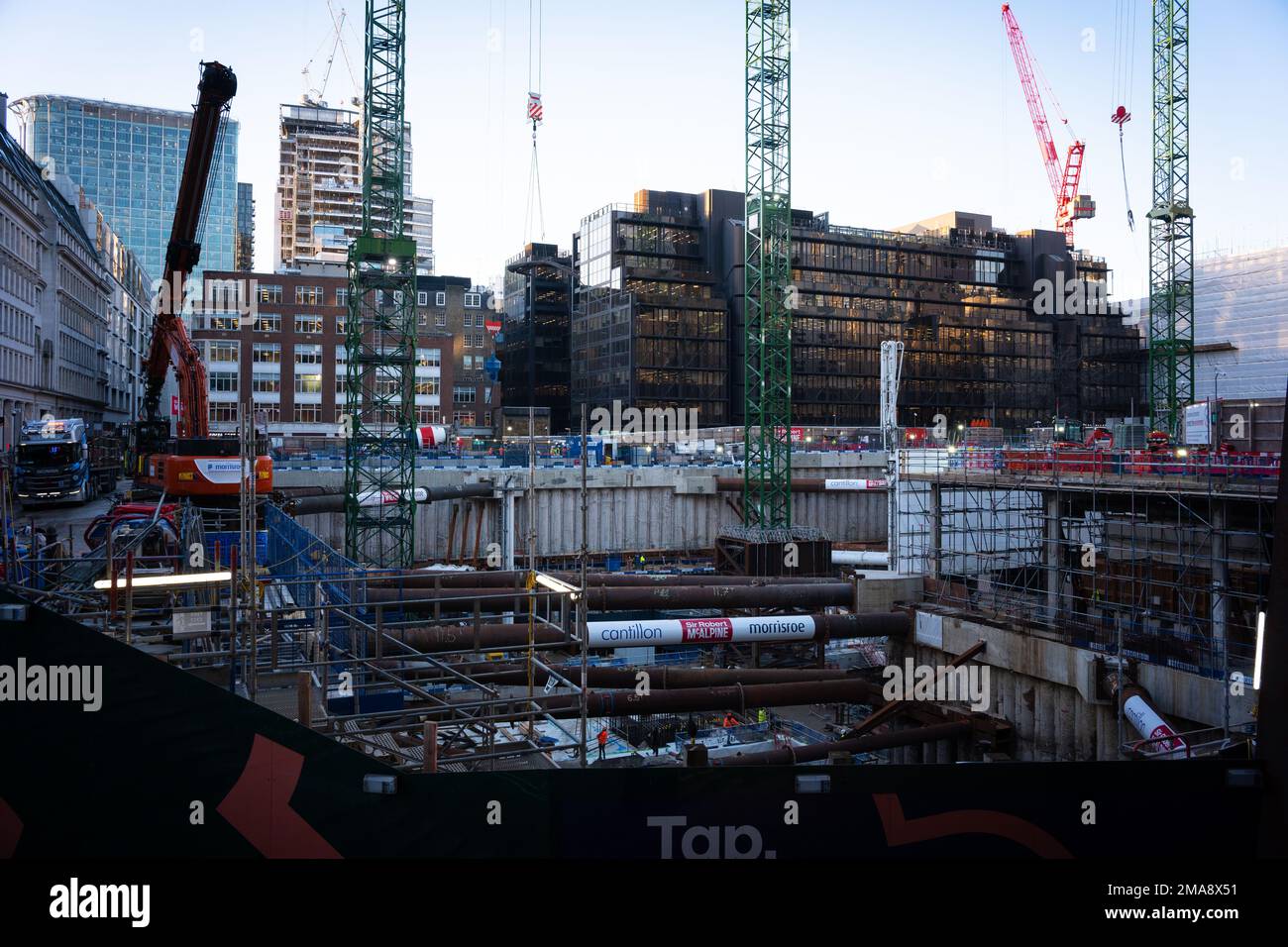 Construction work at Broadgate in London Stock Photo