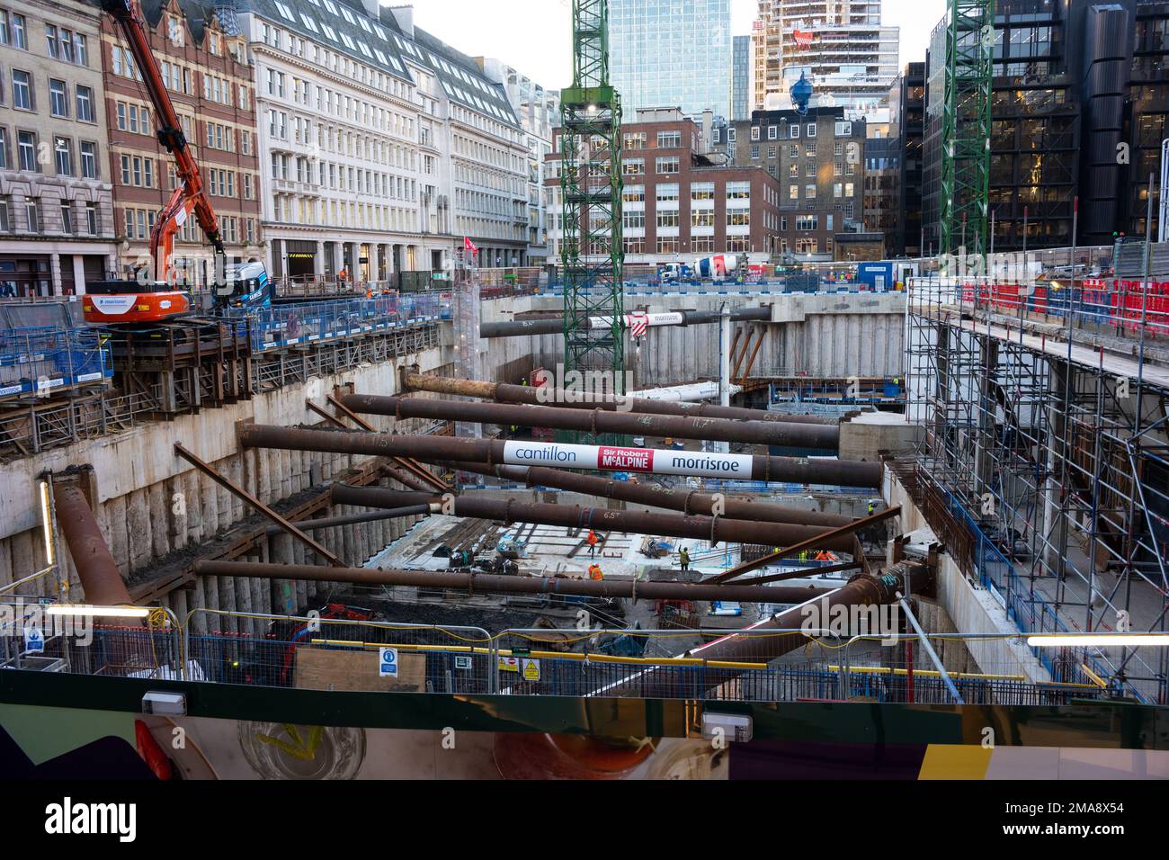 Construction work at Broadgate in London Stock Photo
