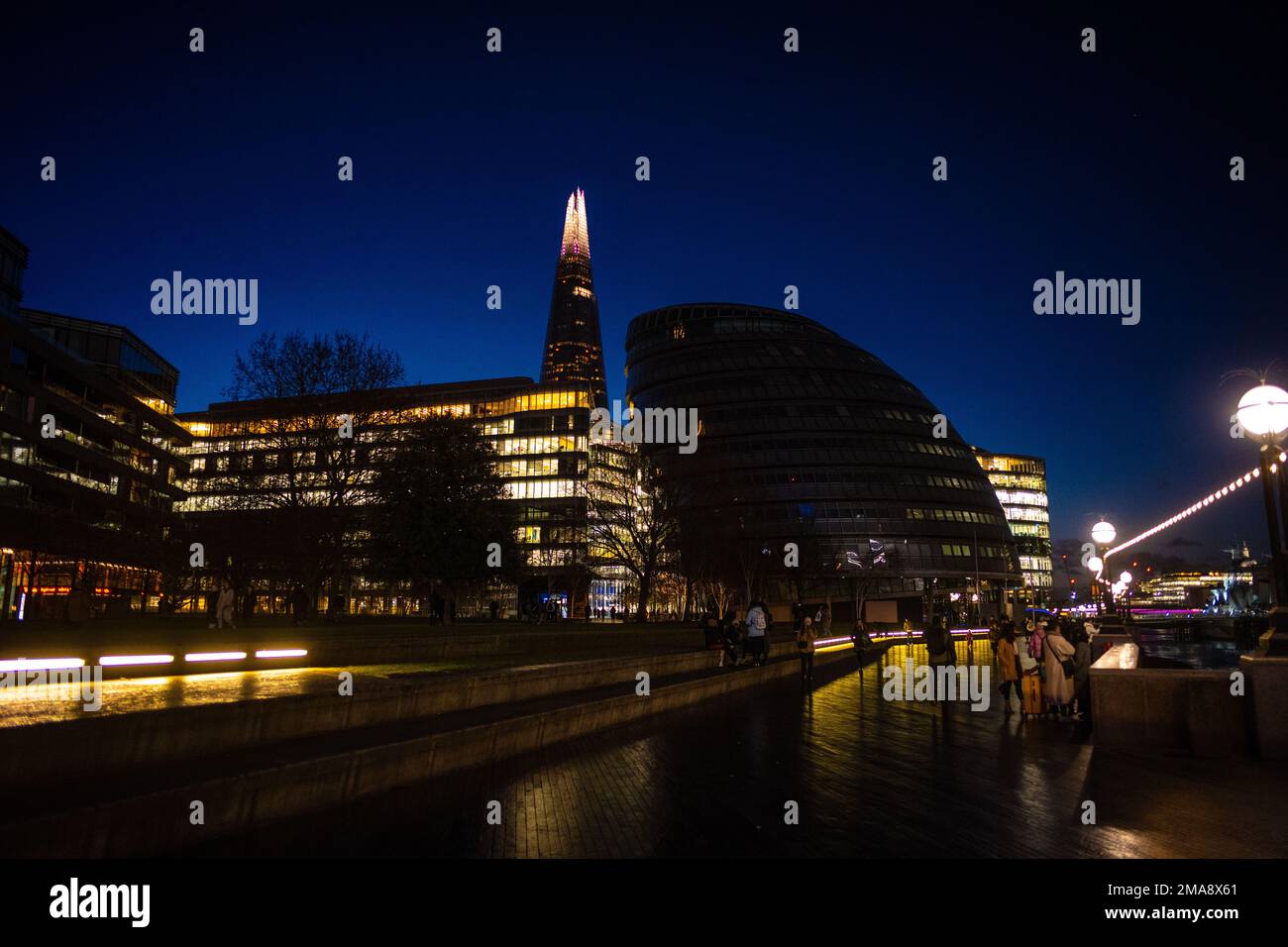 Offices on the south side of the river Thames in London Stock Photo