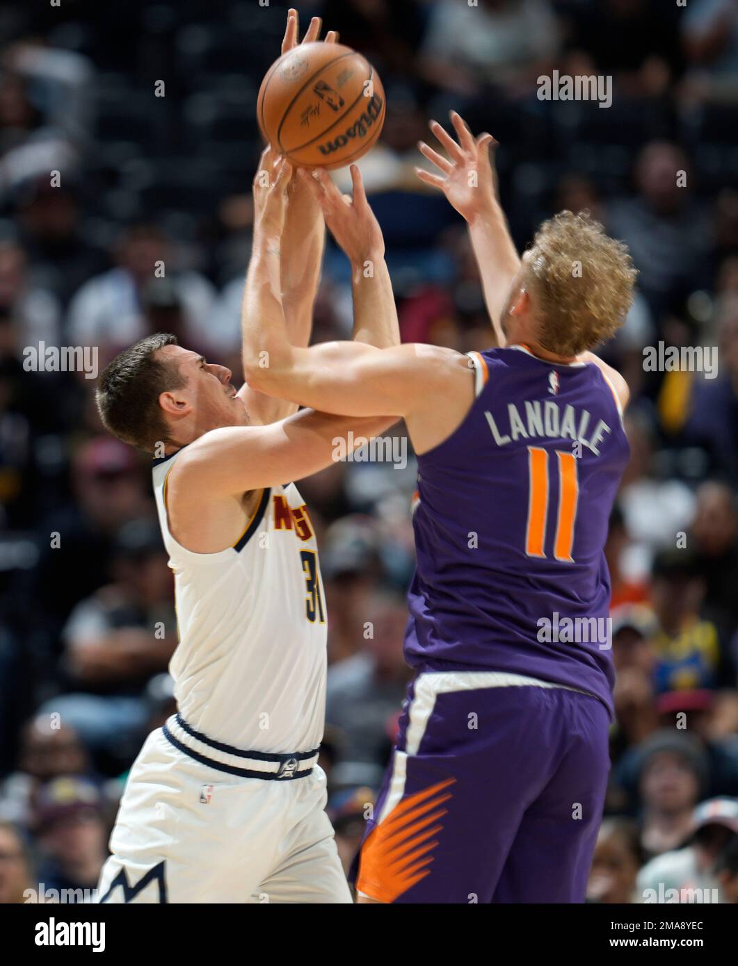 Phoenix Suns center Jock Landale (11) in the second half of an NBA  basketball game Wednesday, Jan. 11, 2023, in Denver. (AP Photo/David  Zalubowski Stock Photo - Alamy