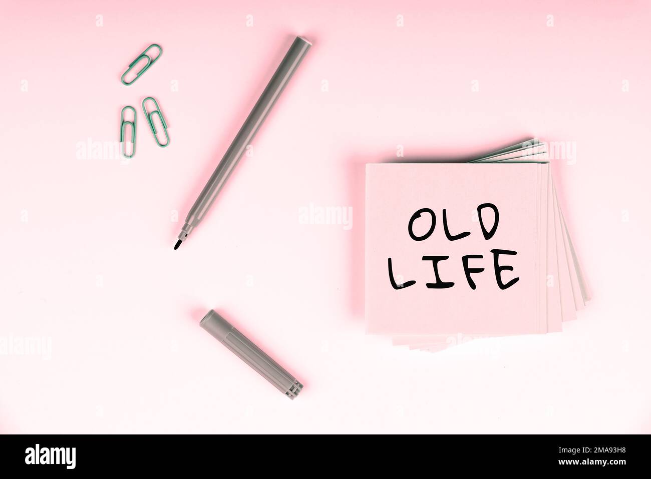 Hand writing sign Old Life. Conceptual photo the way I was in the past ...