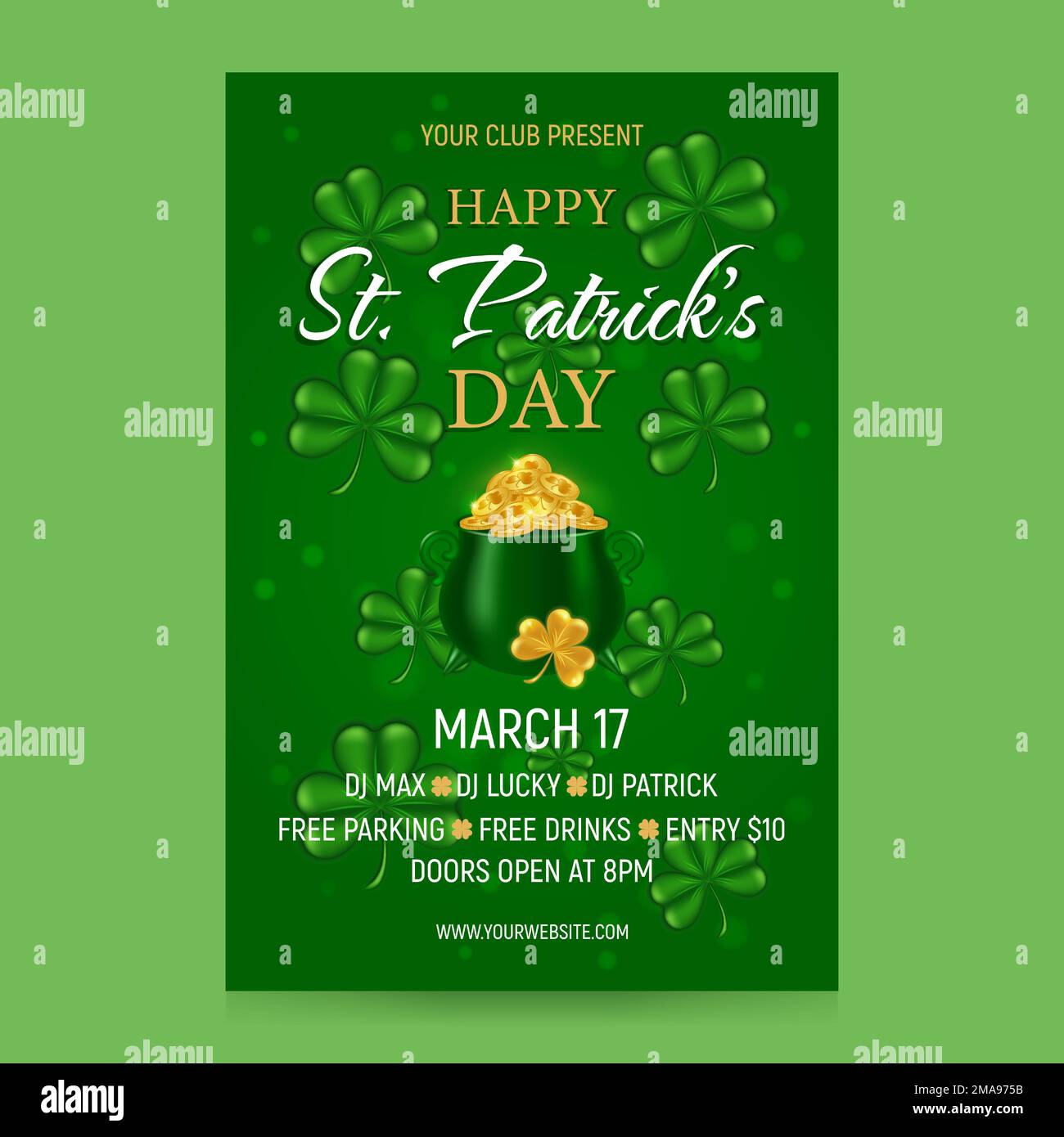 Saint Patricks Day Flyer Template For Invitation EDITABLE St.