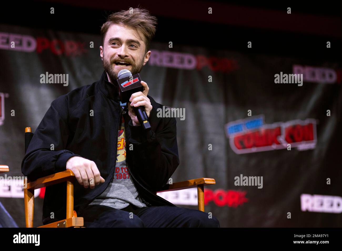 Daniel Radcliffe attends a panel discussion for Roku Channel's 