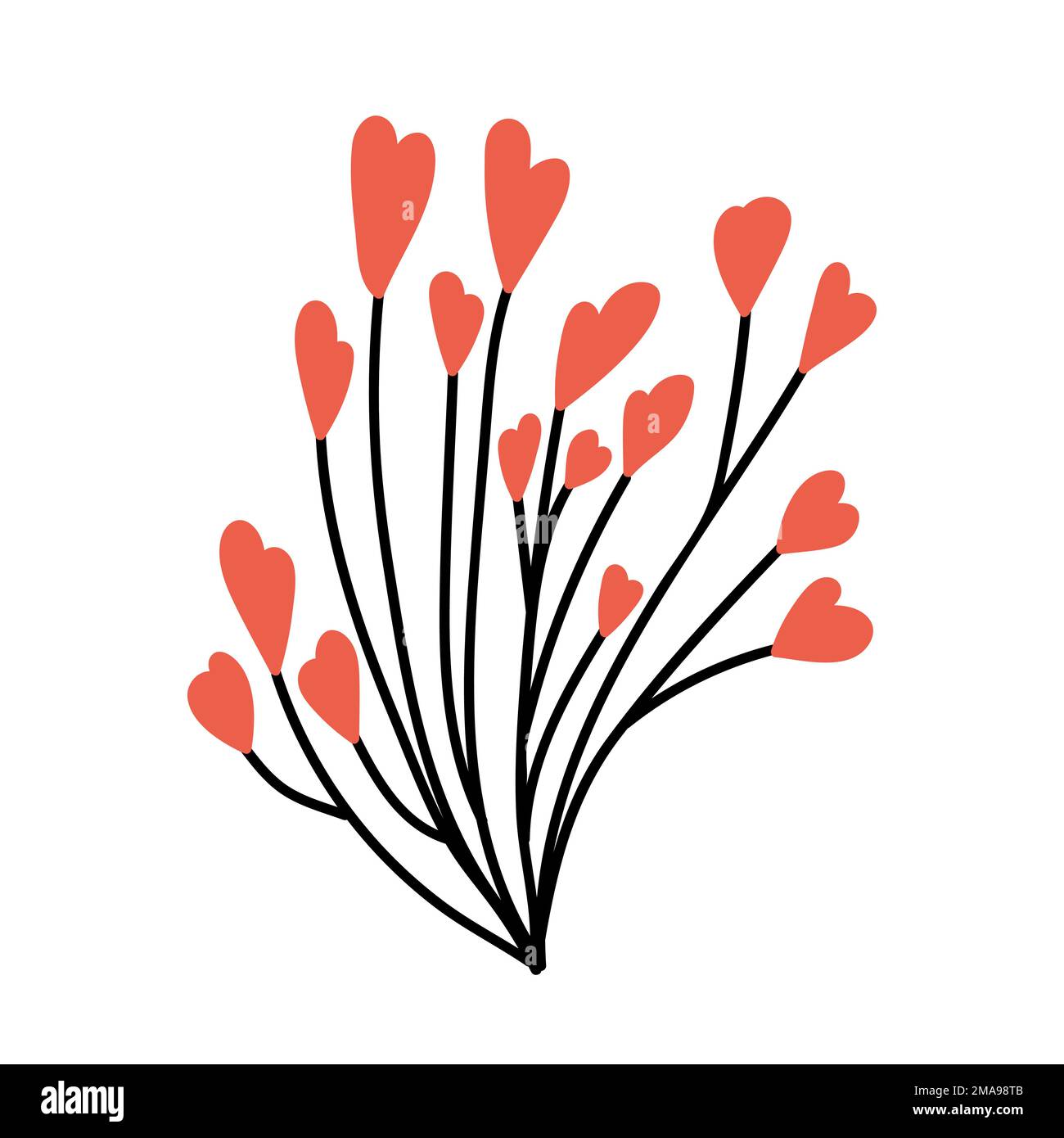 Heart flower bush illustration Stock Vector Image & Art - Alamy
