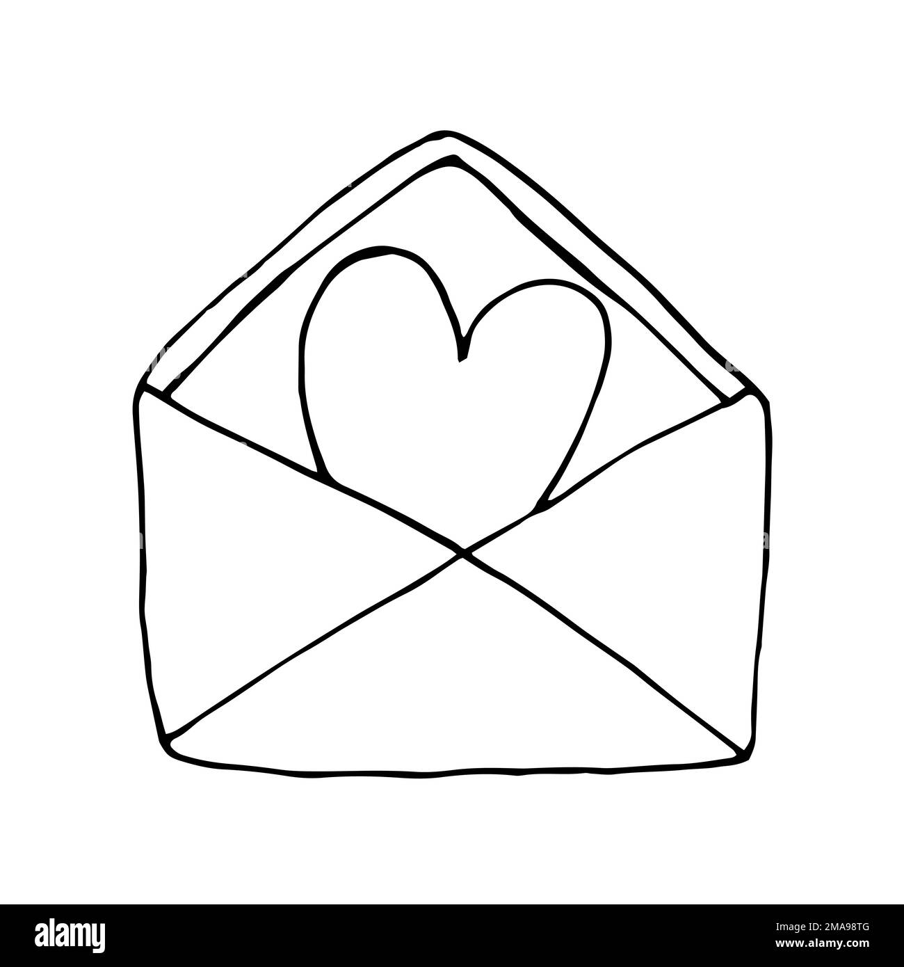 Hand drawn vector love romantic envelope Stock Vector Image &amp; Art - Alamy