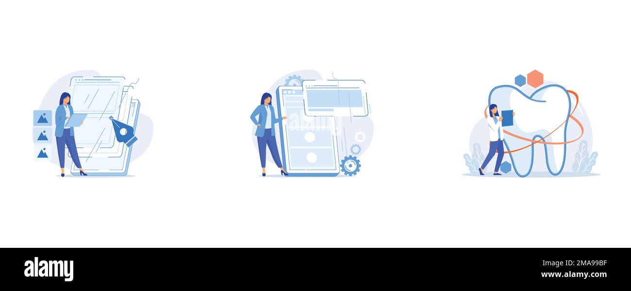 UI and UX design abstract concept , Microsite development abstract ...