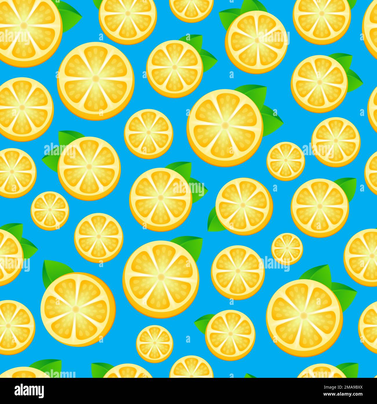 Seamless pattern with lemons-vector illustration. Slices of lemon on a ...