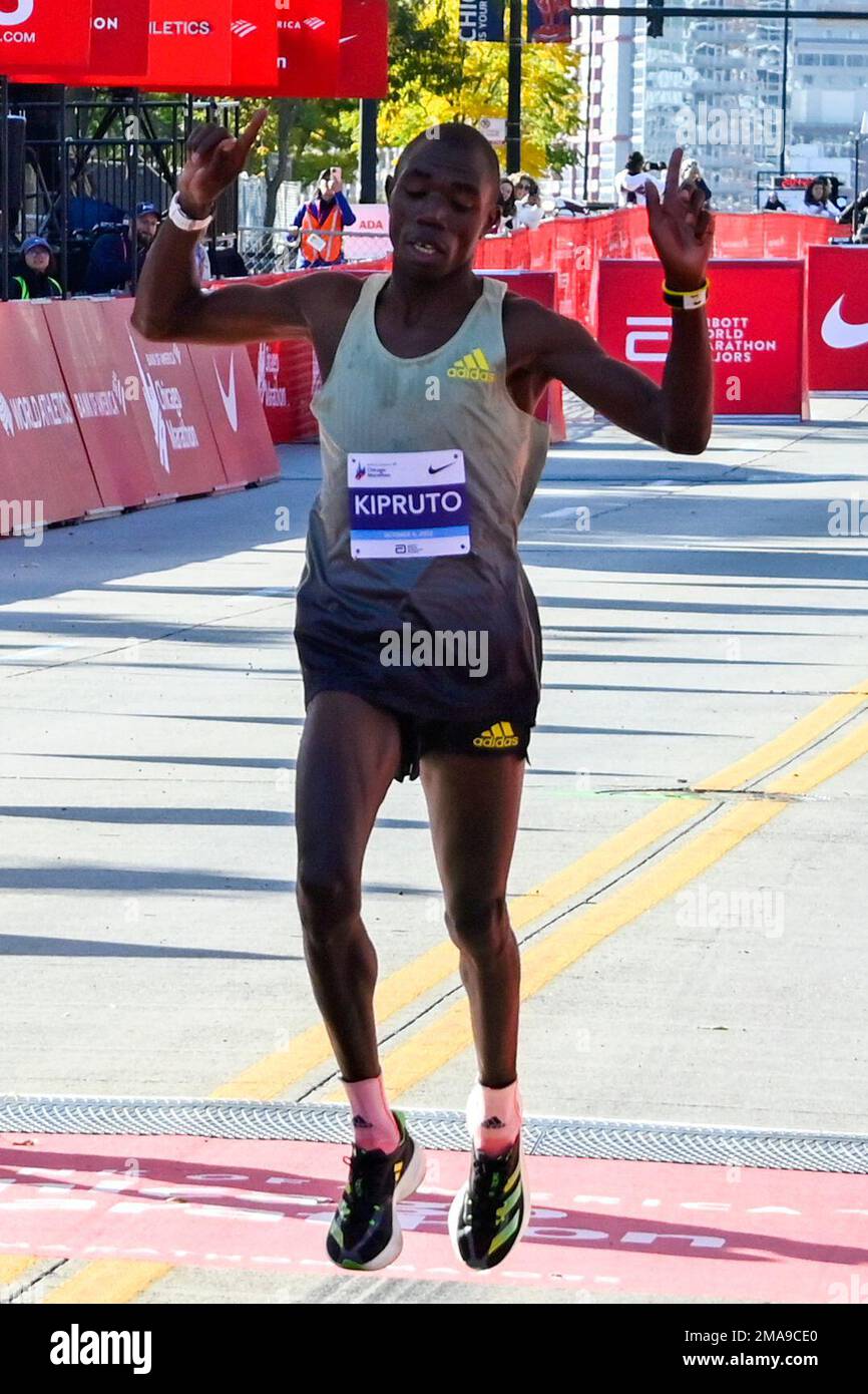 Benson Kipruto, from Kenya, wins the Chicago Marathon, Sunday, Oct. 9