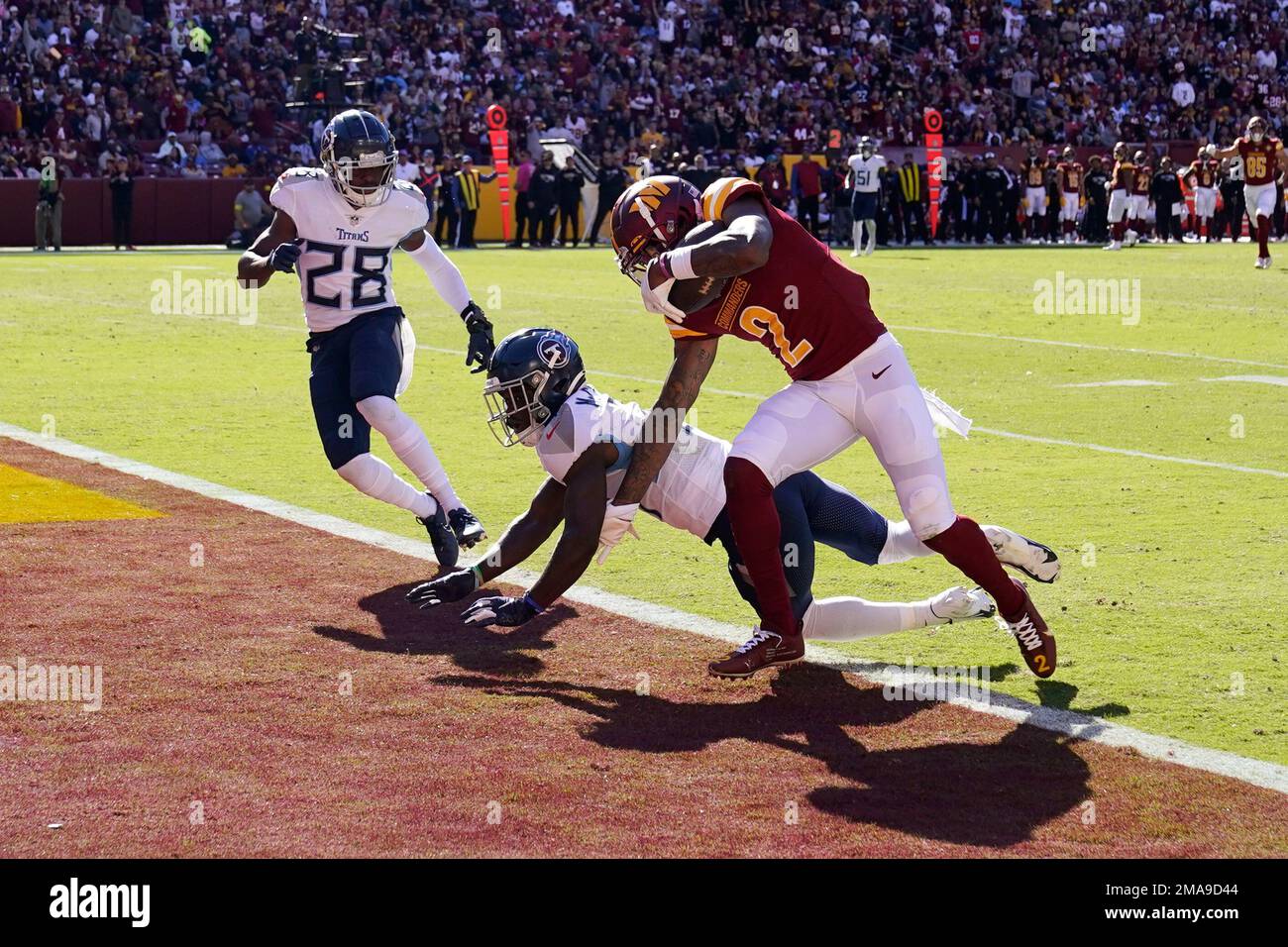 Washington Commanders safety Joshua Kalu (30) runs during an NFL preseason  football game against the Baltimore Ravens, Monday, August 21, 2023 in  Landover. (AP Photo/Daniel Kucin Jr Stock Photo - Alamy