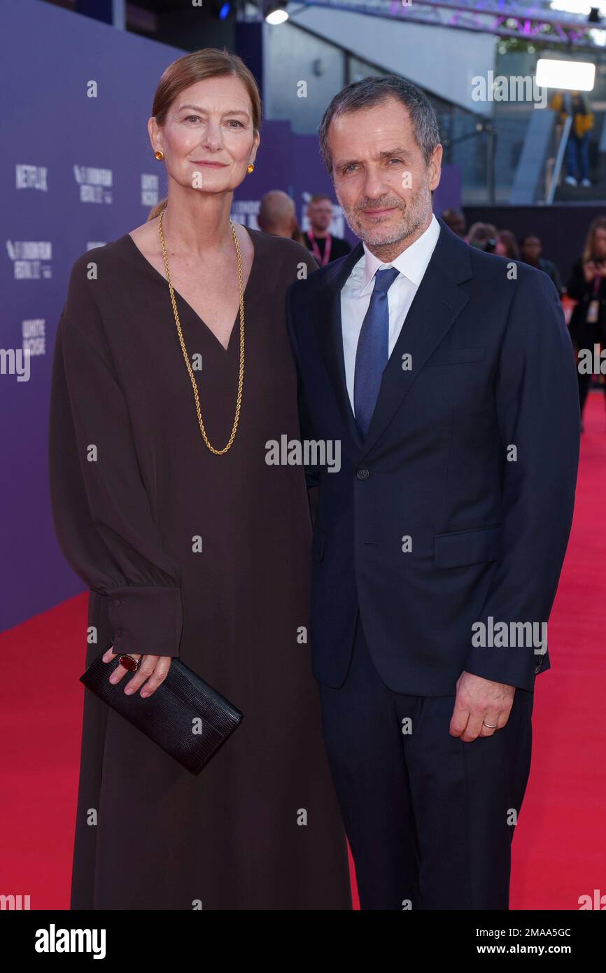 Rose Uniacke, left, and producer David Heyman pose for photographers