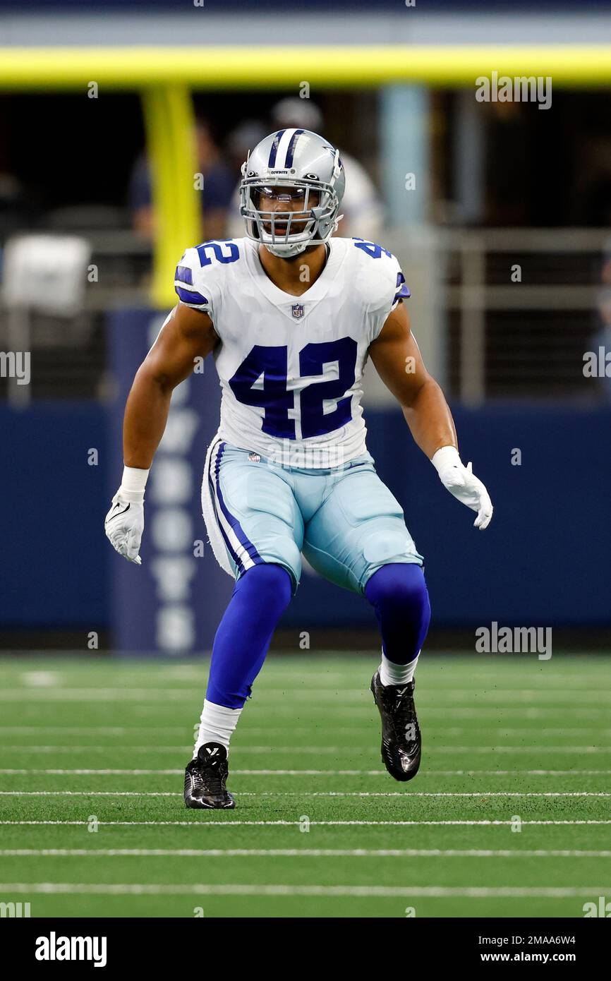 Dallas Cowboys linebacker Anthony Barr (42) in action during an NFL  football game against the Washington Commanders, Sunday, Oct. 2, 2022, in  Arlington. (AP Photo/Tyler Kaufman Stock Photo - Alamy