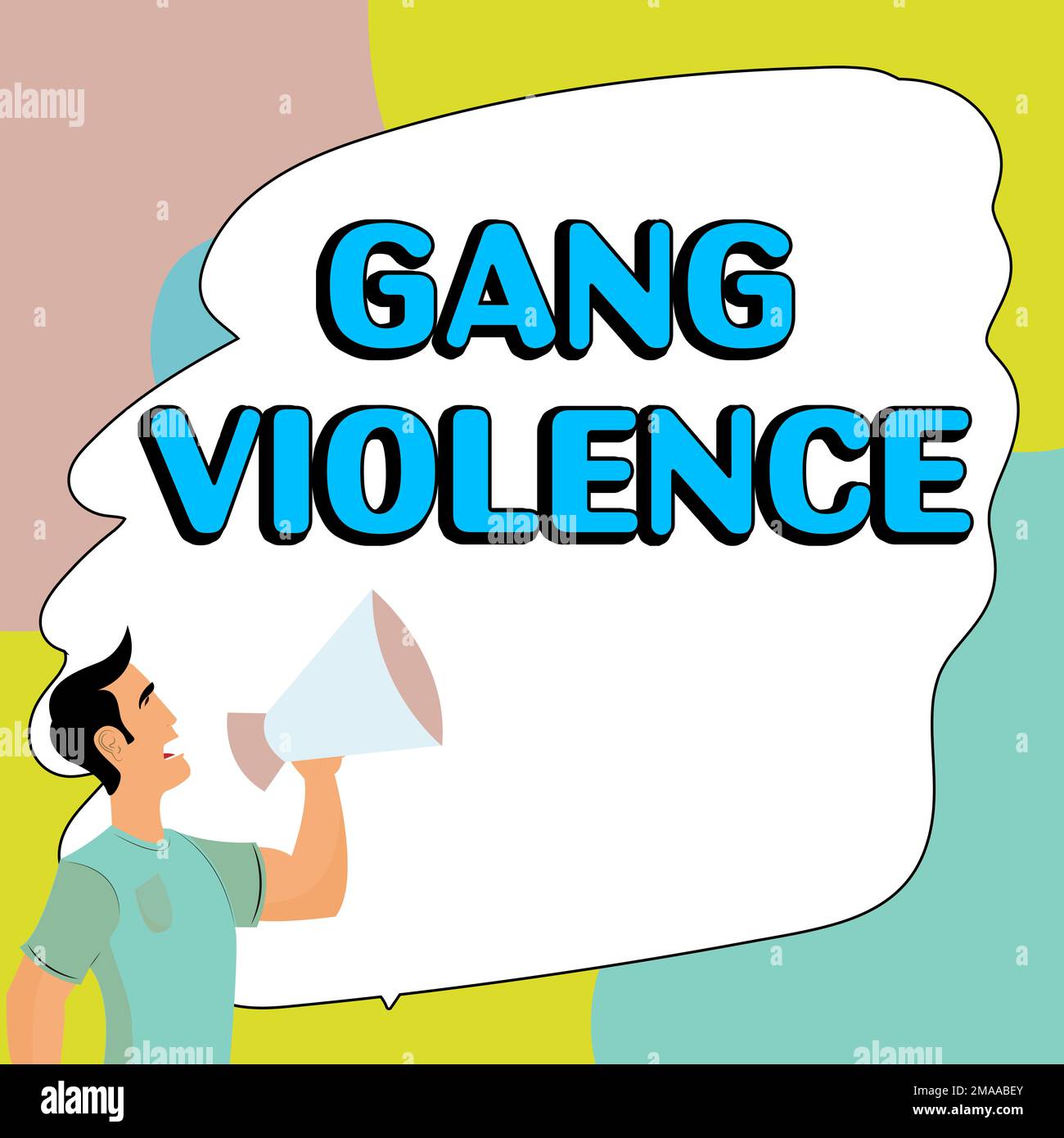 Handwriting text Gang Violence. Concept meaning infringement of the ...