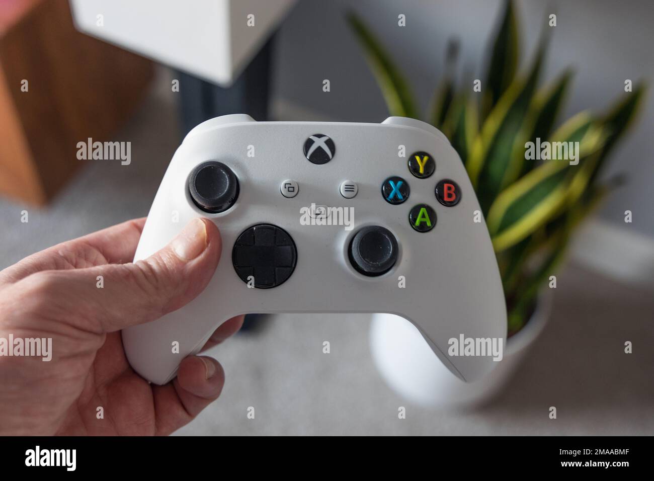 Budapest, Hungary - 08.17.2019: Anonymous gamer playing Fortnite game on Xbox  one system Stock Photo - Alamy