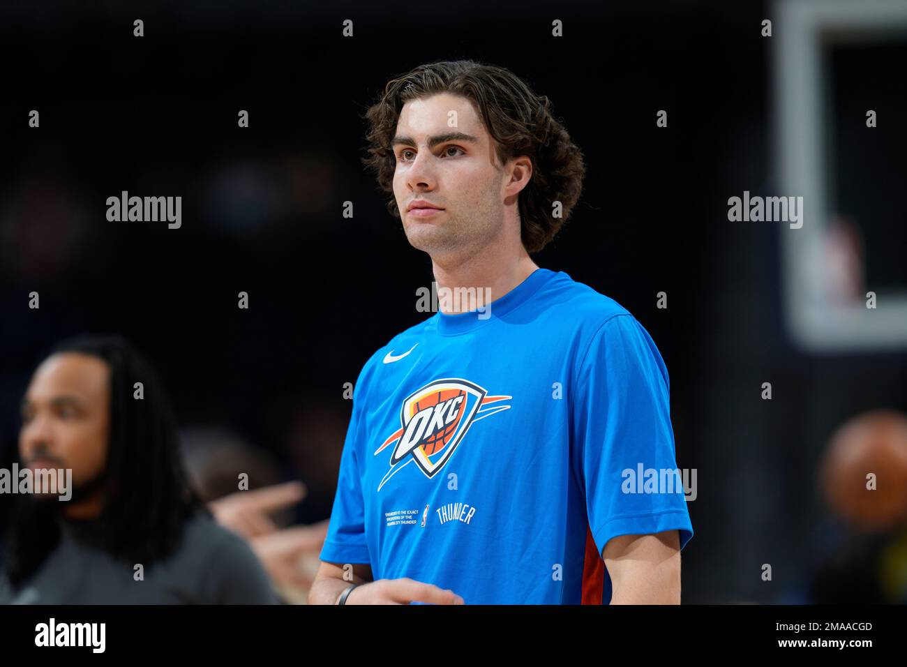 Oklahoma City Thunder guard Josh Giddey in the first half of an NBA