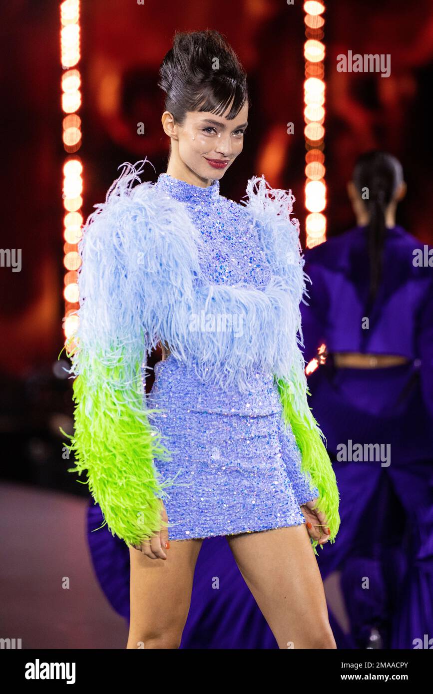 Luma Grothe wears a creation for the L'Oreal ready-to-wear Spring ...