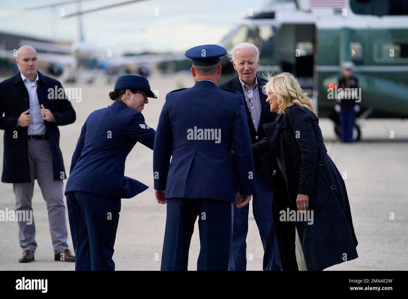 President Joe Biden and first lady Jill Biden arrive at Andrews Air ...