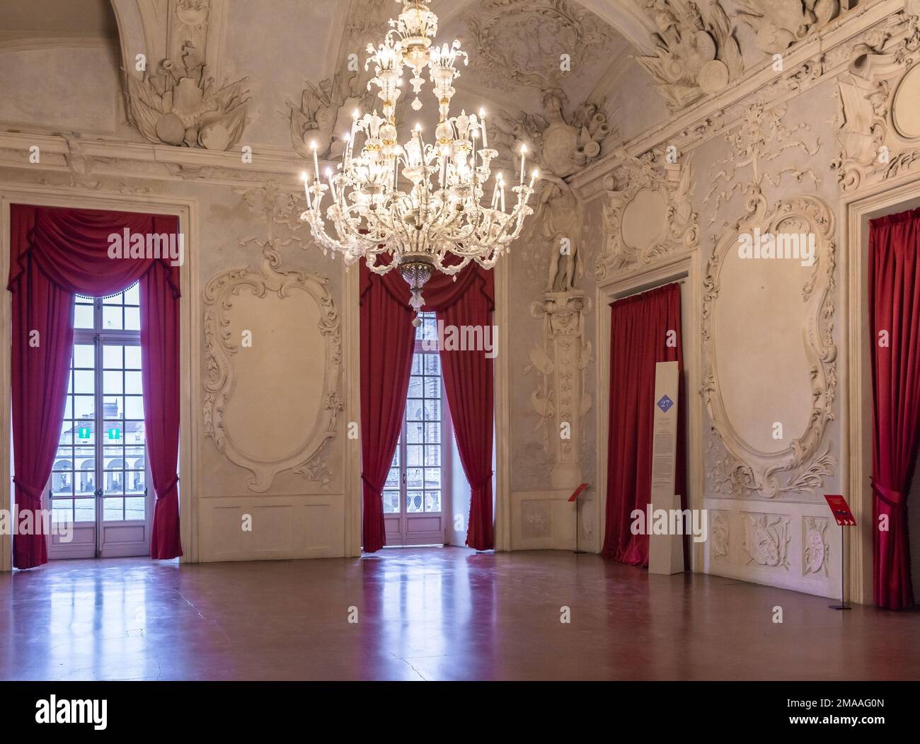 The inside of the Palace of Venaria (Italian: Reggia di Venaria Reale), a former royal residence located in Venaria Reale, near Turin,Piedmont,Italy Stock Photo