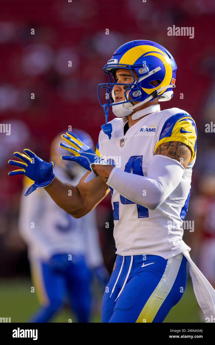 Los Angeles Rams free safety Taylor Rapp (24) runs up the field during the  NFL Super