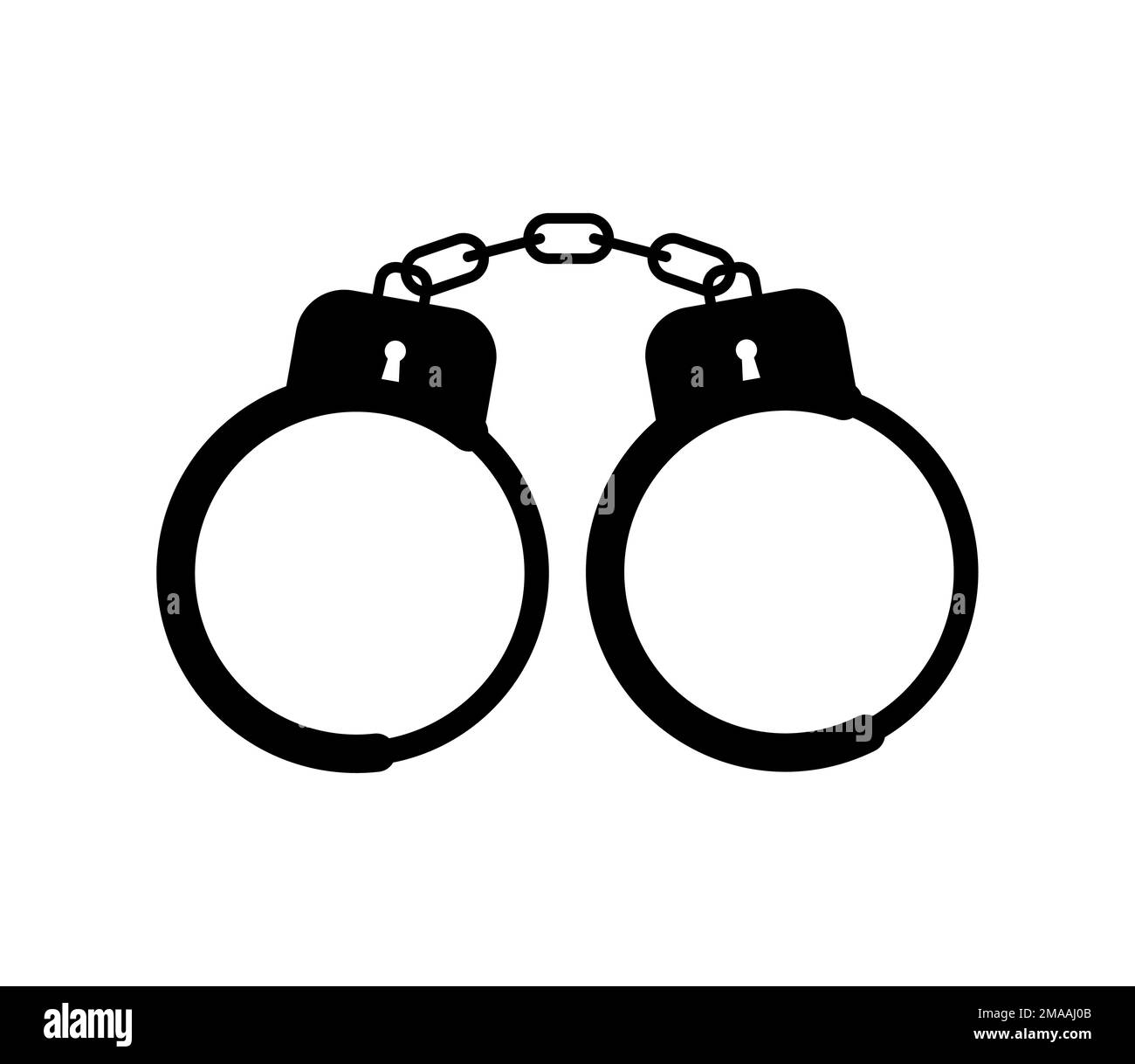 Handcuffs or hand restraints. Handcuffs icon. Police shackle. Vector
