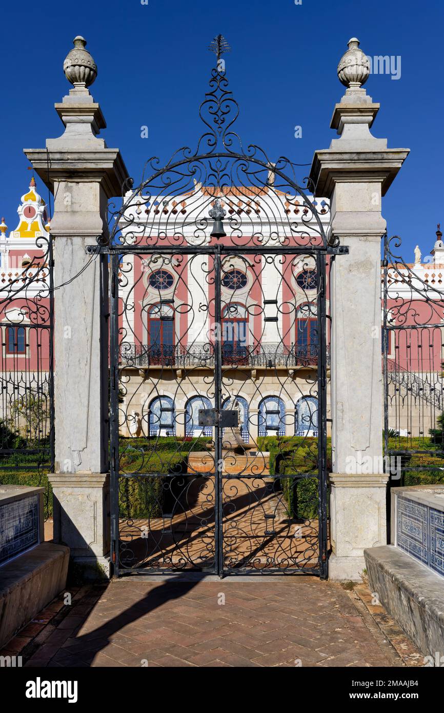 Estoi Palace entrance, Estoi, Loule, Faro district, Algarve, Portugal Stock Photo