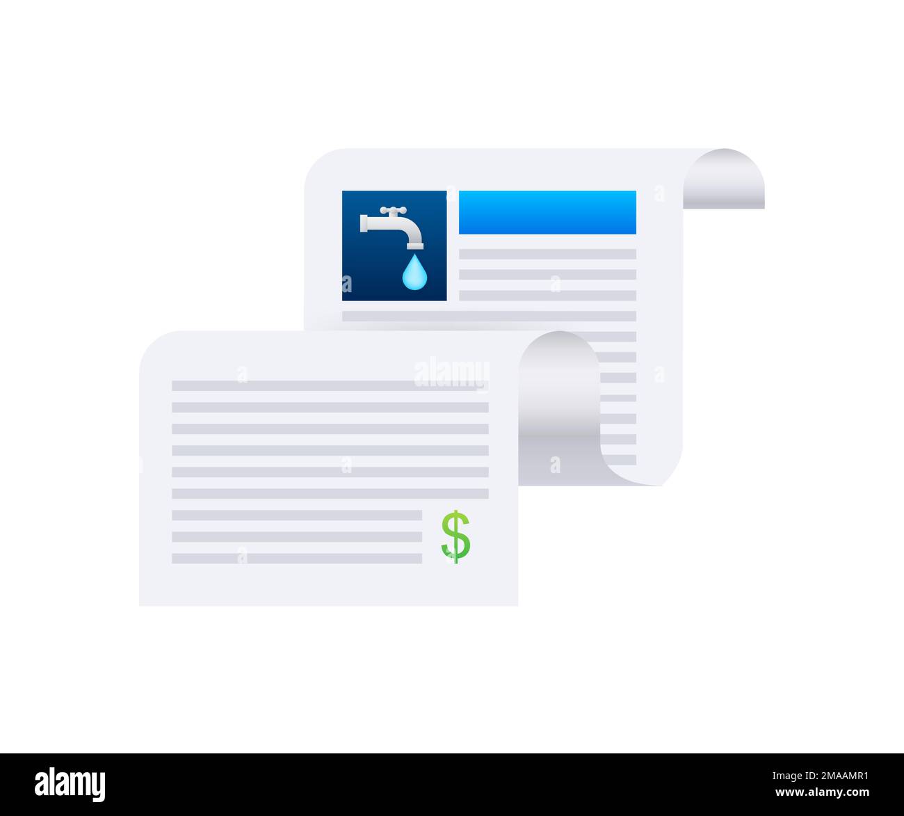 Water utility bill icon. Vector stock illustration Stock Vector Image