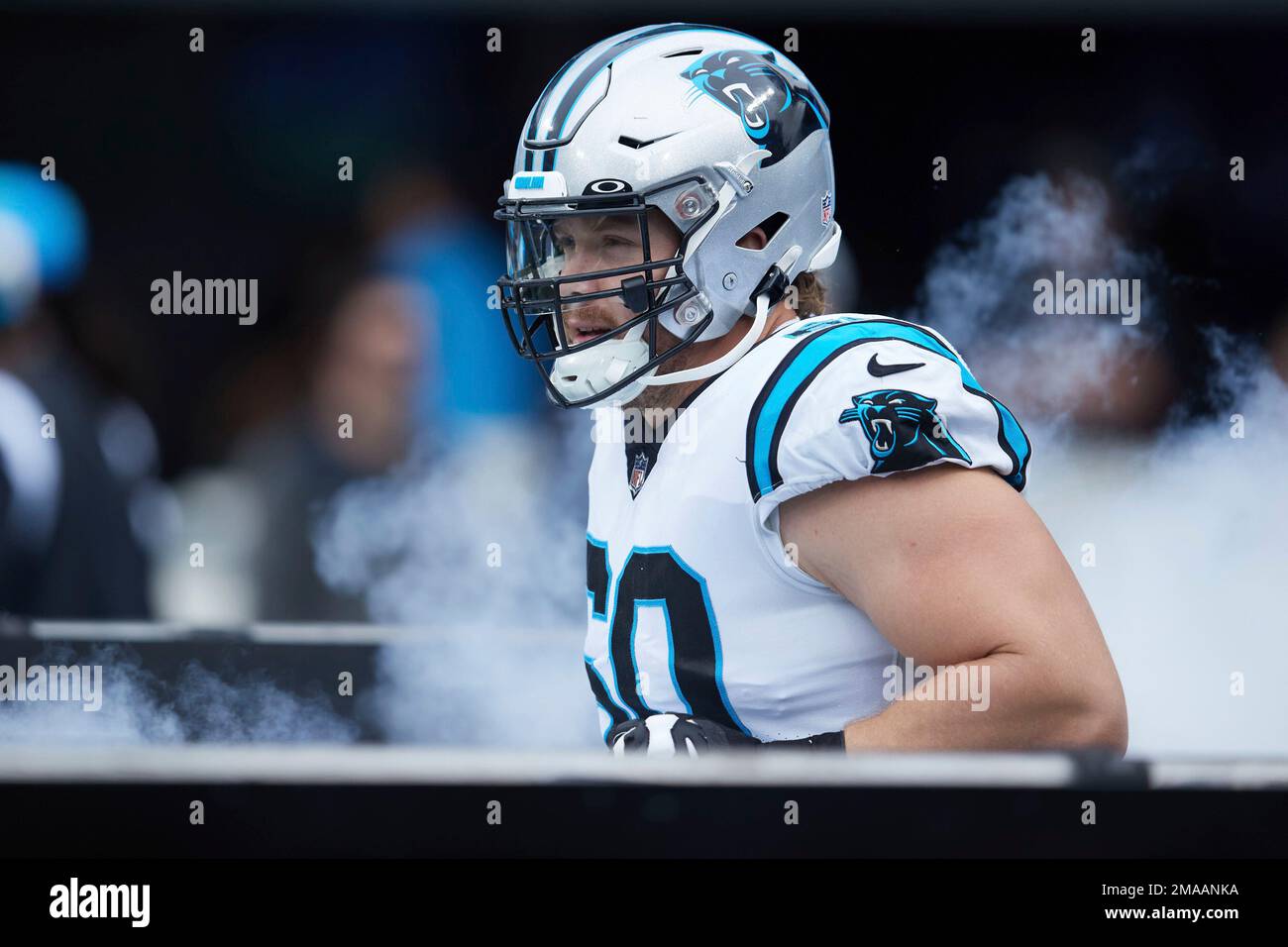 Carolina Panthers guard Pat Elflein, left, runs a drill with tackle Ikem  Ekwonu during NFL football practice in Charlotte, N.C., Wednesday, June 8,  2022. (AP Photo/Nell Redmond Stock Photo - Alamy