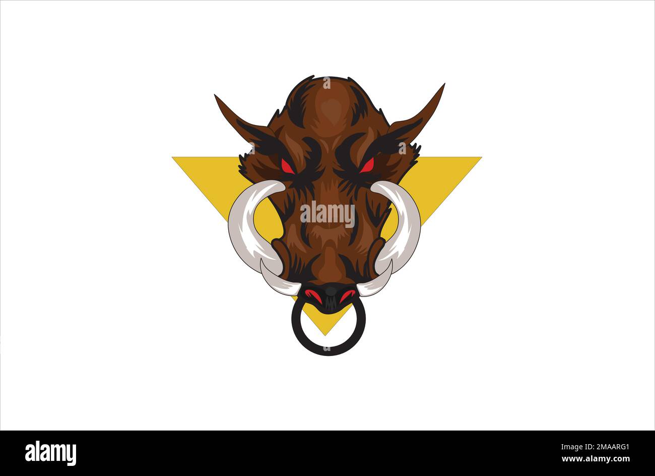 bull head mascot logo vector illustration on background Stock Vector