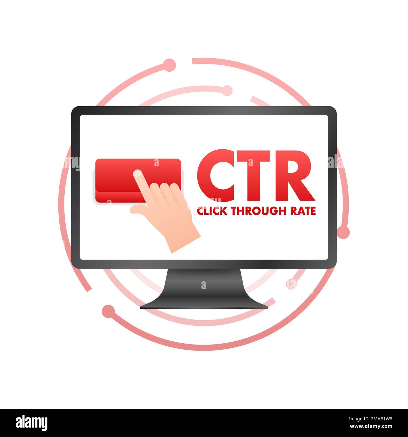 CTR - Click through rate sign, label. Hand Click. Vector stock ...