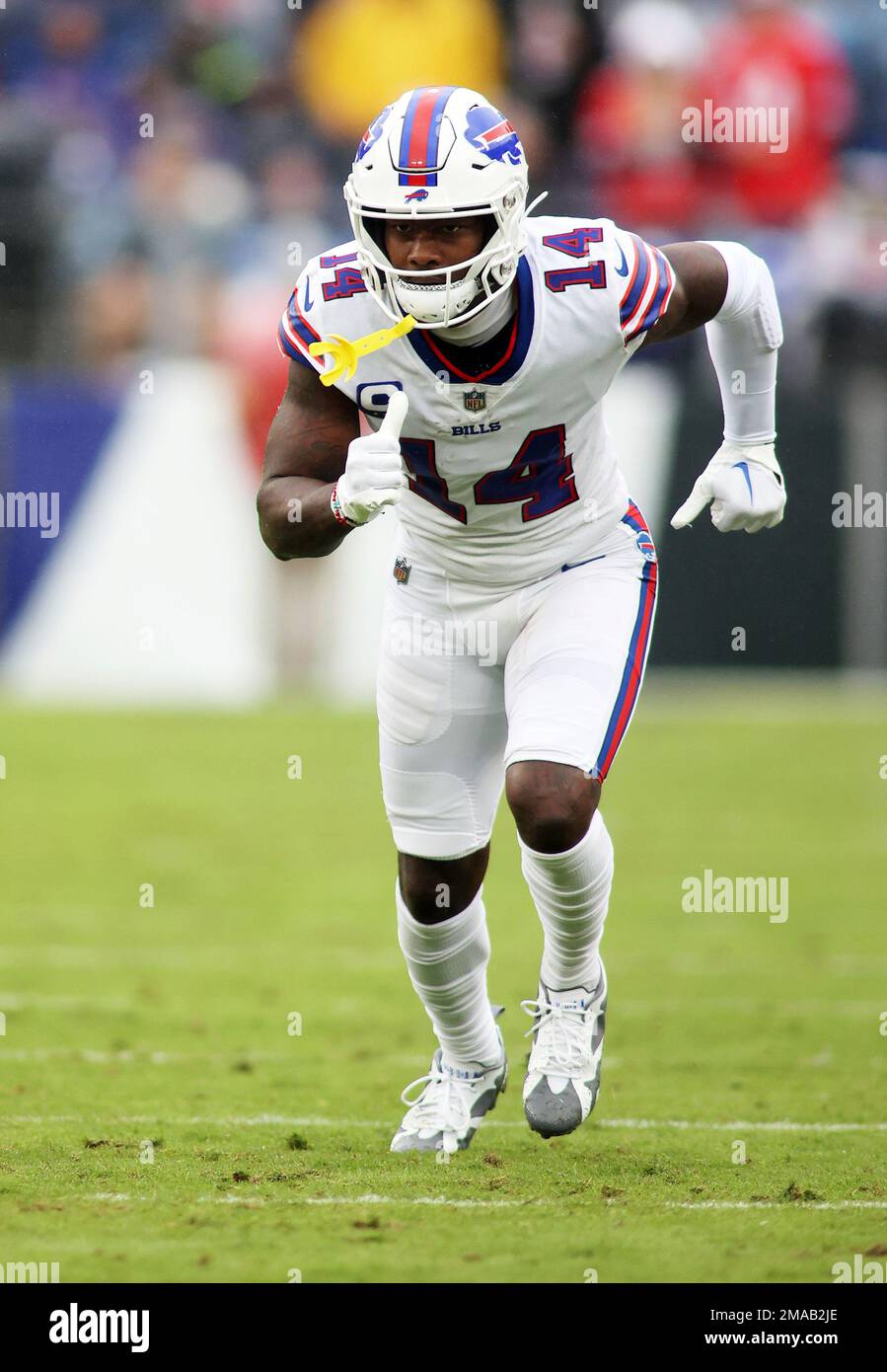 Buffalo Bills wide receiver Stefon Diggs (14) runs during an NFL ...