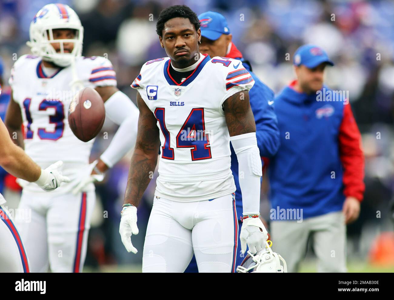 Buffalo Bills wide receiver Stefon Diggs (14) pictured before an NFL ...