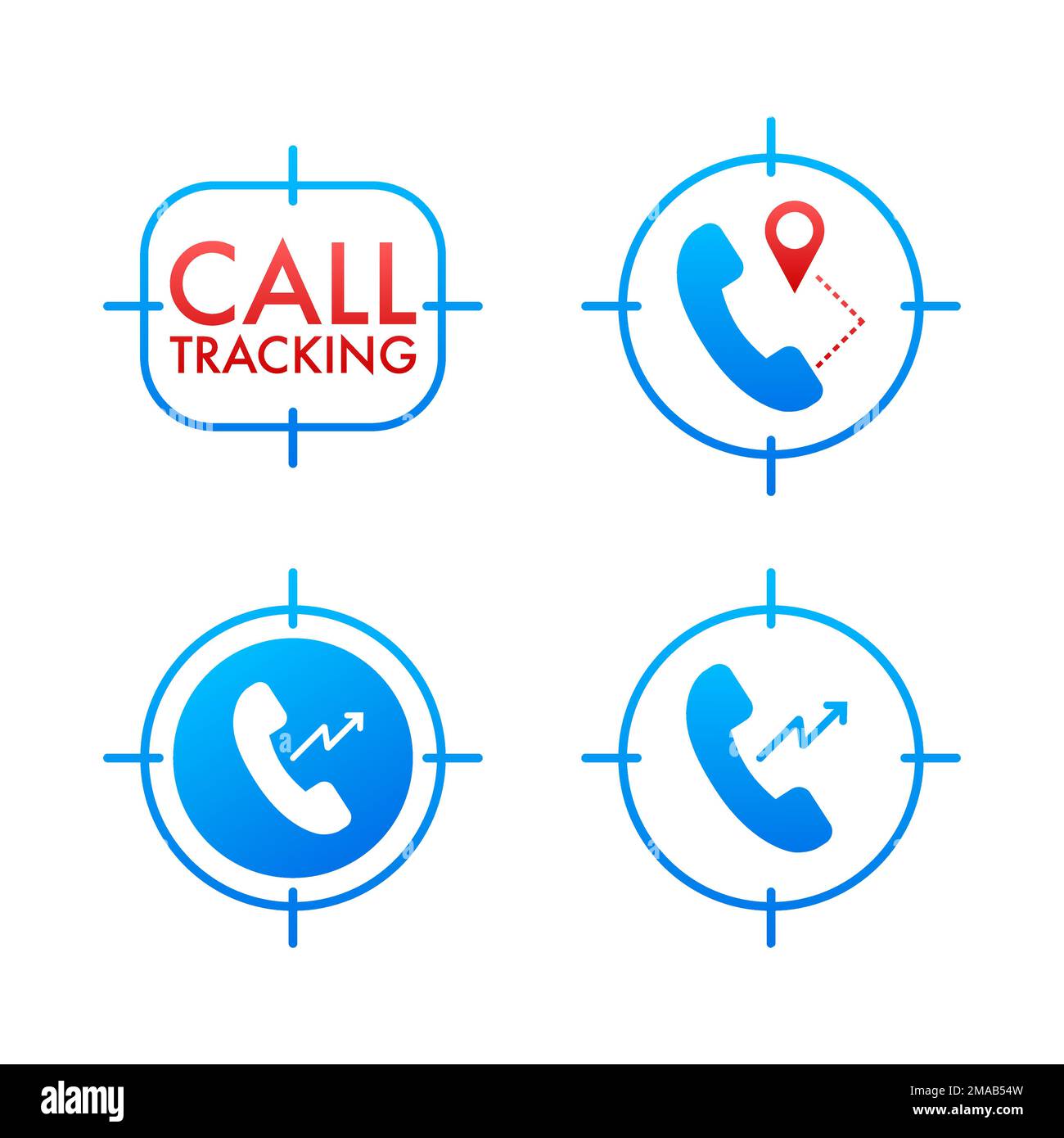 Call Tracking sign, label. Phone icon. Vector stock illustration Stock Vector