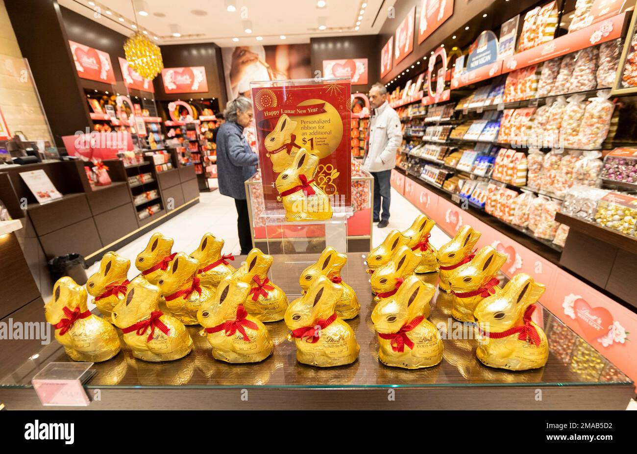 Toronto, Chinese Lunar New Year of the Rabbit at a chocolate store in