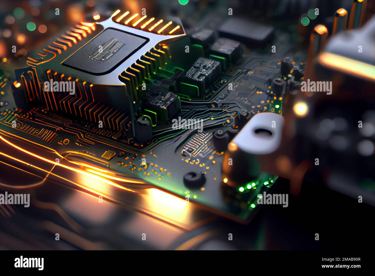 Central Computer Processors CPU concept. Motherboard digital chip