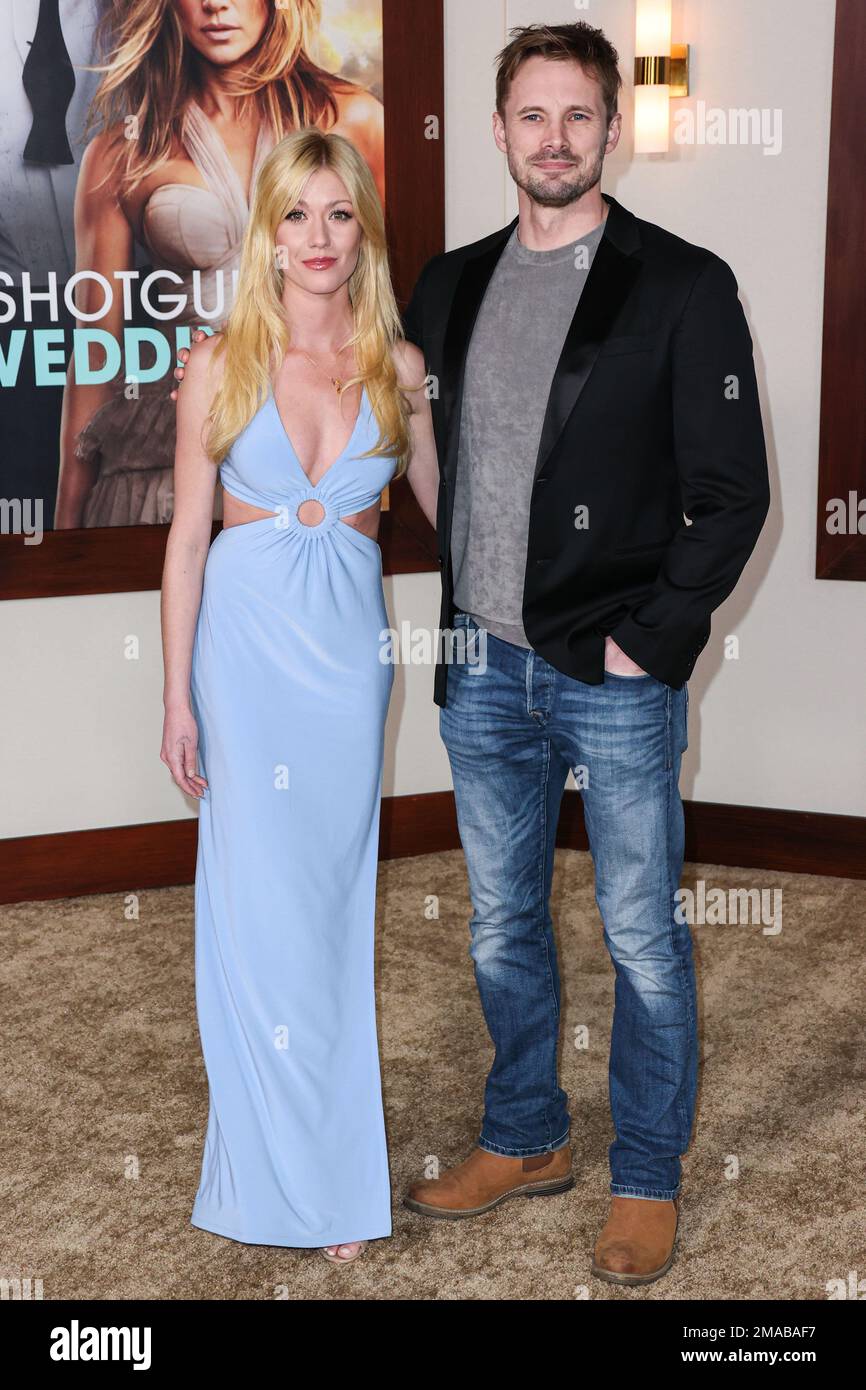 Hollywood, United States. 18th Jan, 2023. HOLLYWOOD, LOS ANGELES, CALIFORNIA, USA - JANUARY 18: Katherine McNamara and Bradley James arrive at the Los Angeles Premiere Of Amazon Prime Video's 'Shotgun Wedding' held at the TCL Chinese Theatre IMAX on January 18, 2023 in Hollywood, Los Angeles, California, United States. (Photo by Xavier Collin/Image Press Agency) Credit: Image Press Agency/Alamy Live News Stock Photo