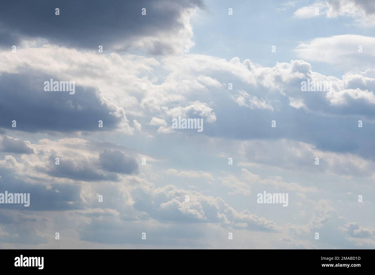Cloudscape - Blue sky and white clouds, wide panorama Stock Photo - Alamy